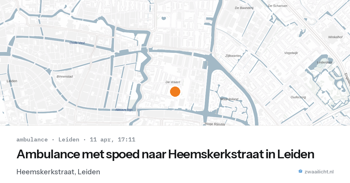 Ambulance met spoed naar Heemskerkstraat in Leiden — 11 apr 2026