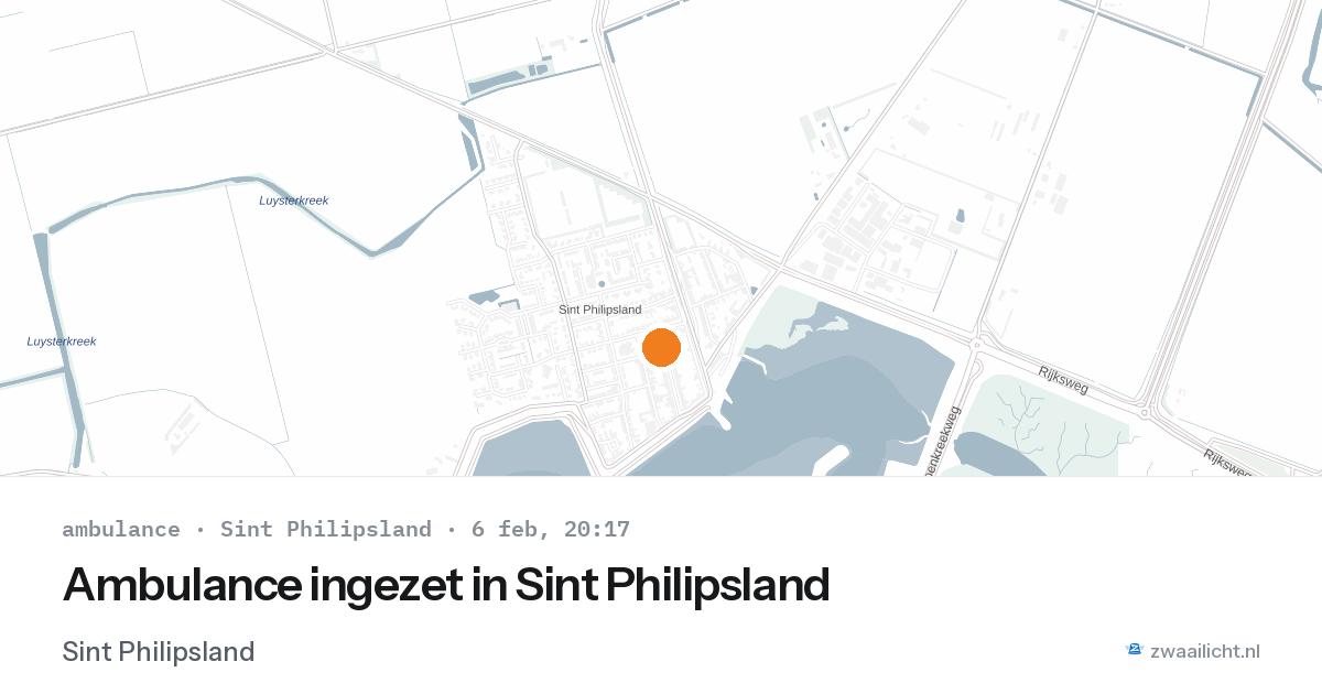 Ambulance ingezet in Sint Philipsland — 6 feb 2026