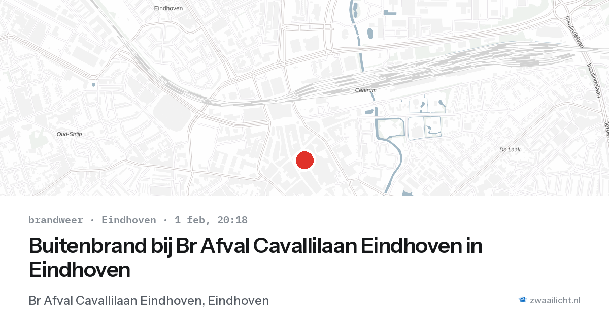 Buitenbrand bij Br Afval Cavallilaan Eindhoven in Eindhoven — 1 feb 2026