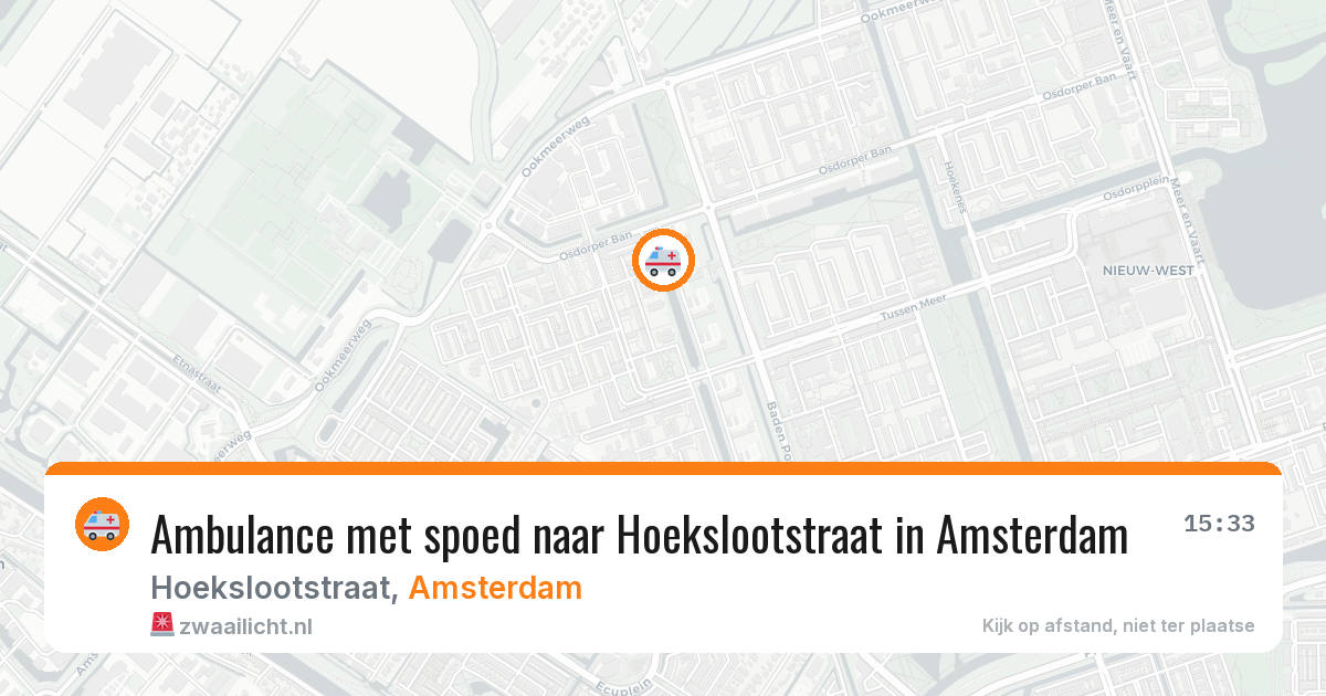 Ambulance met spoed naar Hoekslootstraat in Amsterdam — 31 jul 2026