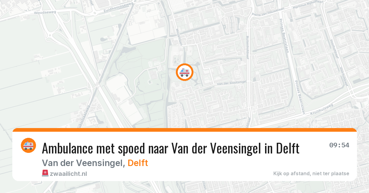 Ambulance met spoed naar Van der Veensingel in Delft — 31 mrt 2026