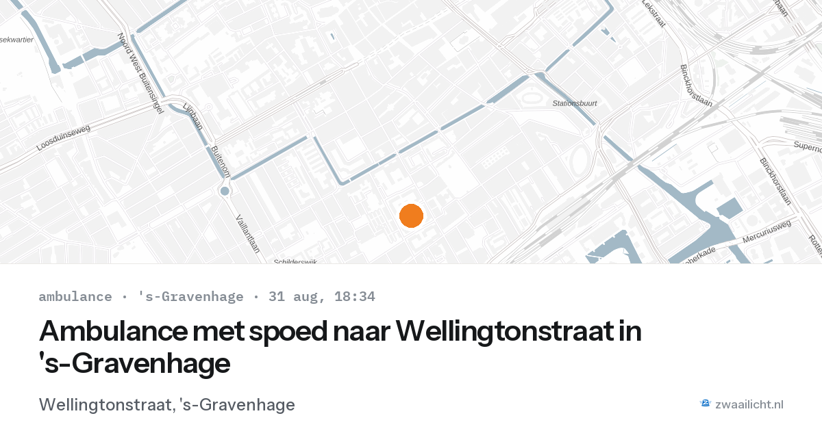 Ambulance met spoed naar Wellingtonstraat in 's-Gravenhage — 31 aug 2026