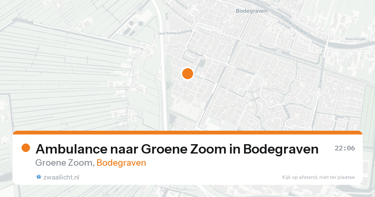 Ambulance naar Groene Zoom in Bodegraven — 23 aug 2026