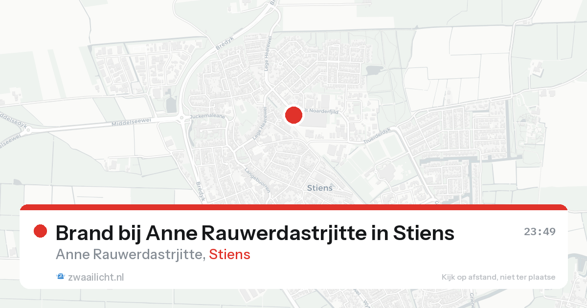 Brand bij Anne Rauwerdastrjitte in Stiens — 15 aug 2026