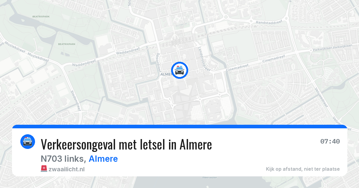 Verkeersongeval met letsel in Almere — 11 jun 2026