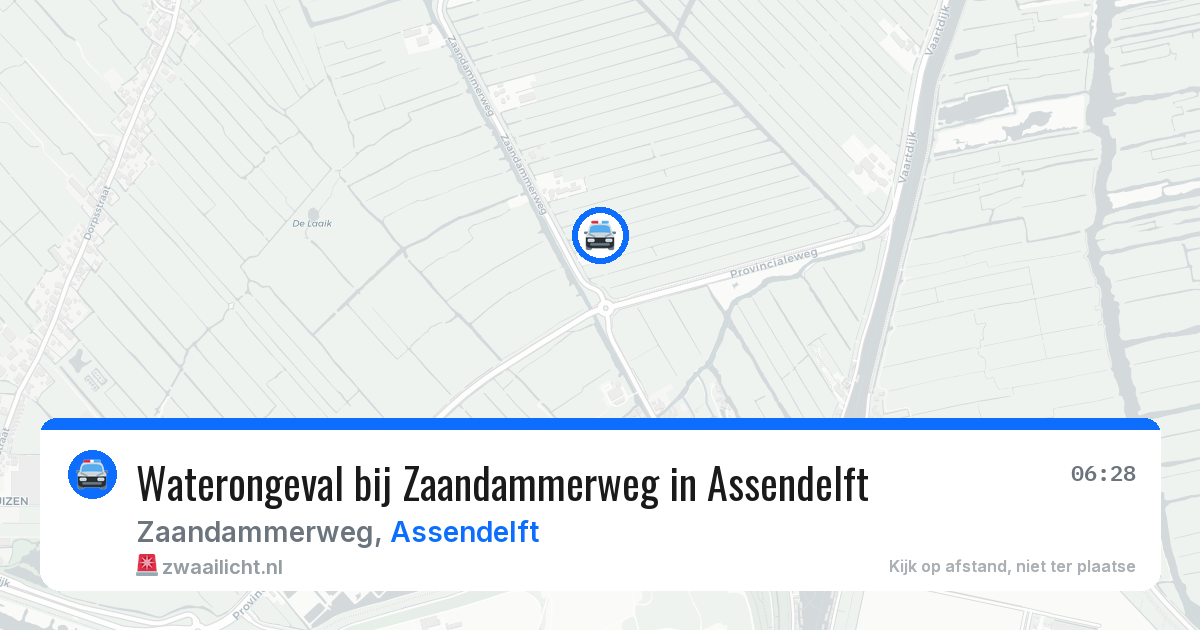 Waterongeval bij Zaandammerweg in Assendelft — 7 aug 2026