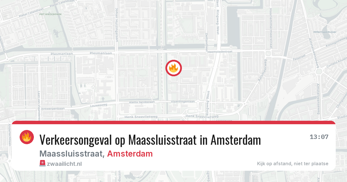 Verkeersongeval op Maassluisstraat in Amsterdam — 8 mei 2026
