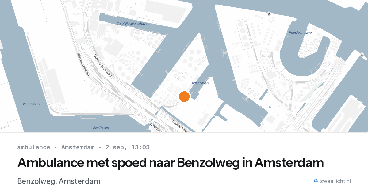 Ambulance met spoed naar Benzolweg in Amsterdam — 2 sep 2026