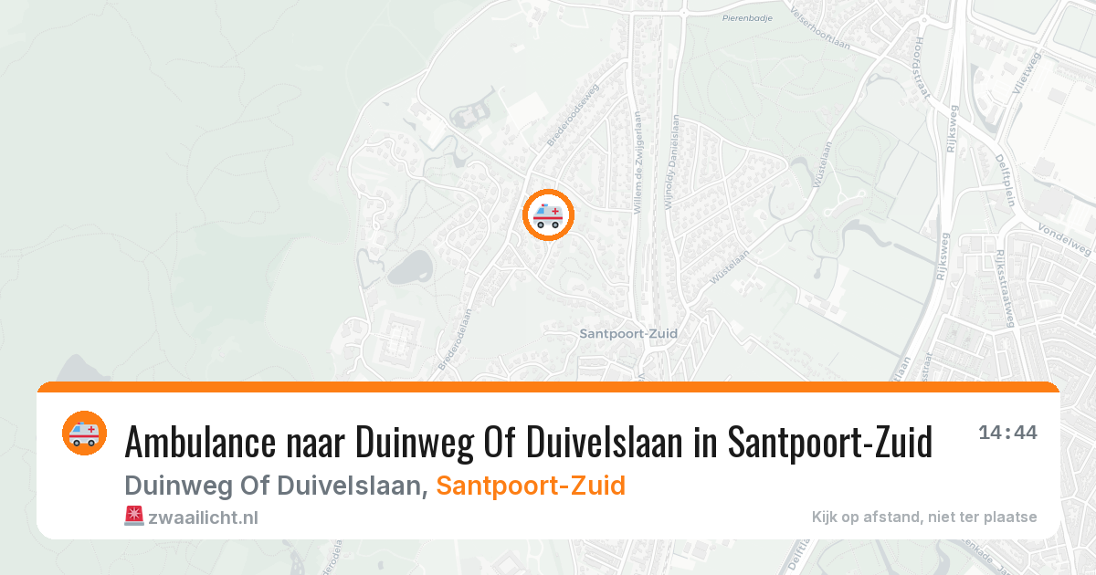 Ambulance naar Duinweg Of Duivelslaan in Santpoort-Zuid — 11 aug 2026