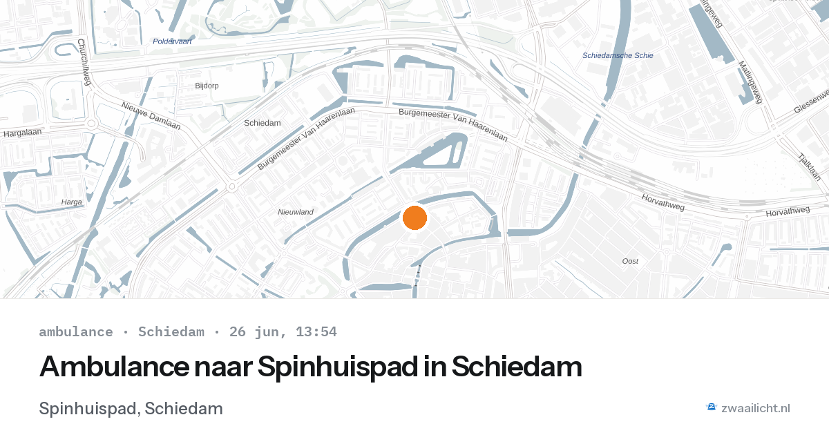 Ambulance naar Spinhuispad in Schiedam — 26 jun 2026