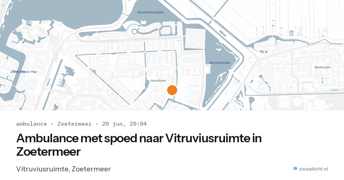 Ambulance met spoed naar Vitruviusruimte in Zoetermeer — 20 jun 2026