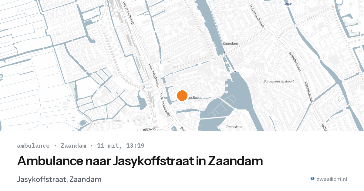 Ambulance naar Jasykoffstraat in Zaandam — 11 mrt 2026