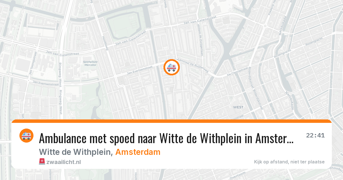 Ambulance met spoed naar Witte de Withplein in Amsterdam — 6 mei 2026