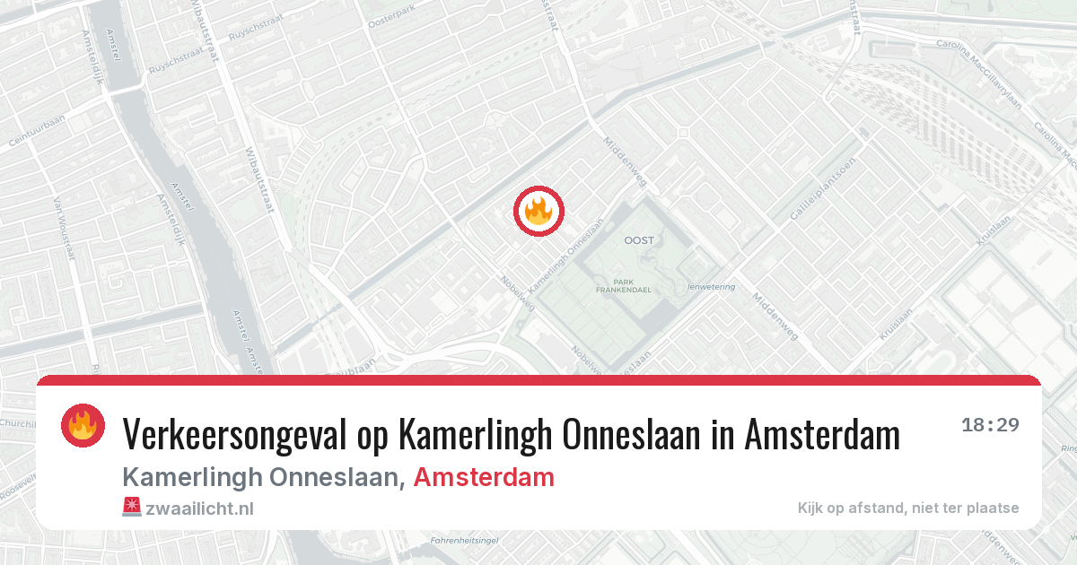 Verkeersongeval op Kamerlingh Onneslaan in Amsterdam — 13 aug 2026