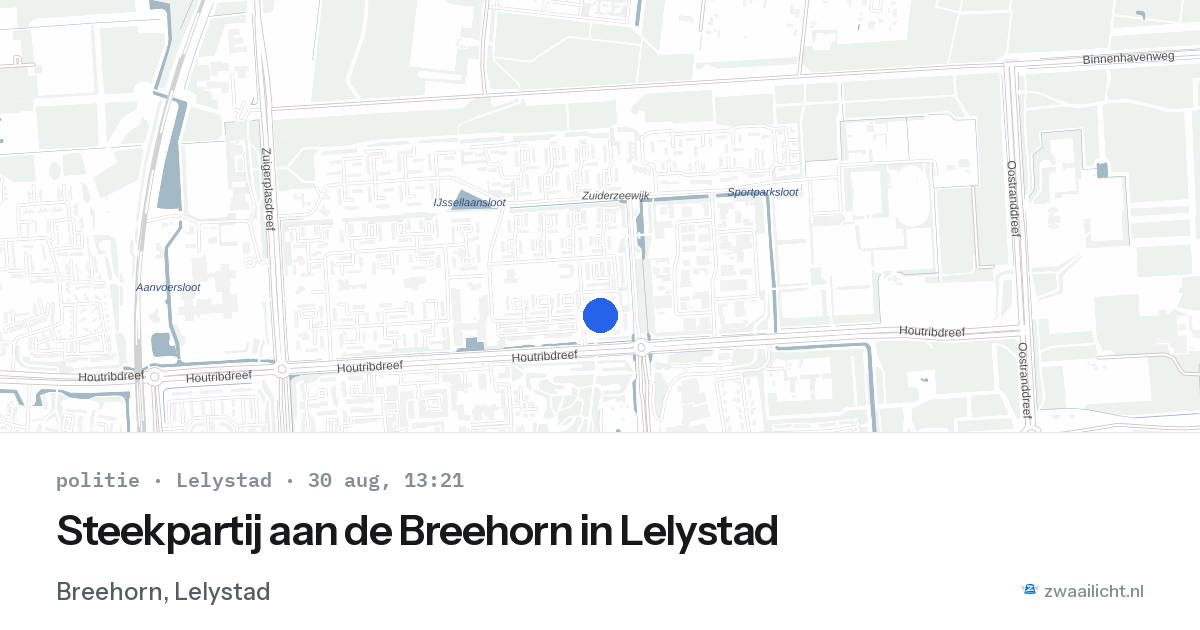 Steekpartij aan de Breehorn in Lelystad — 30 aug 2026