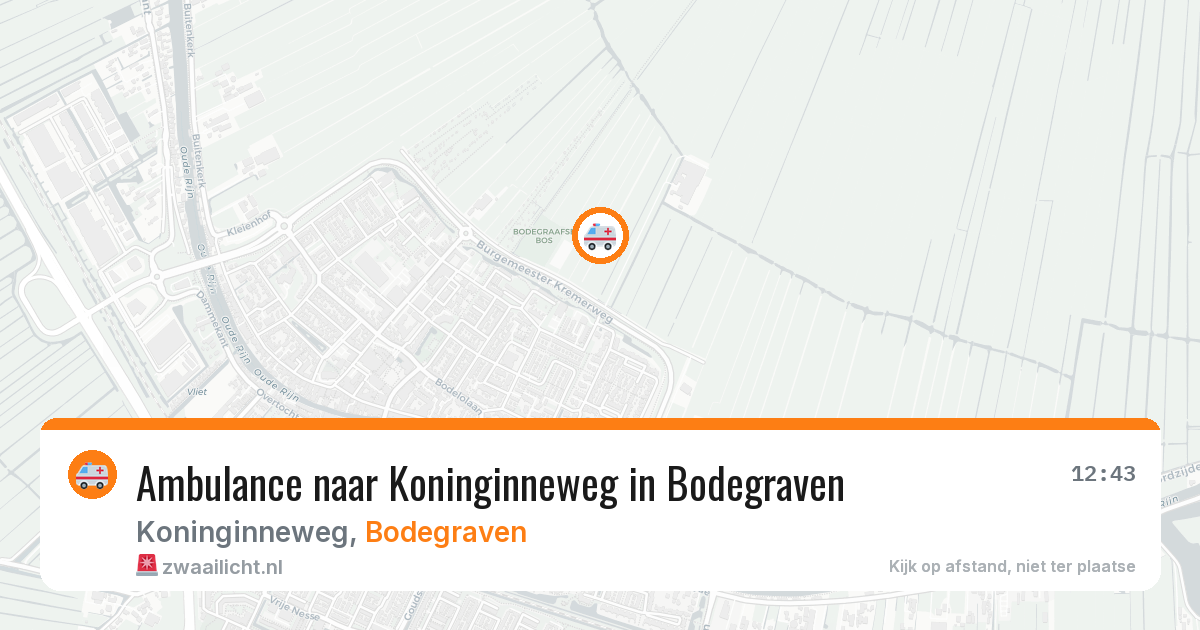 Ambulance naar Koninginneweg in Bodegraven — 30 jul 2026