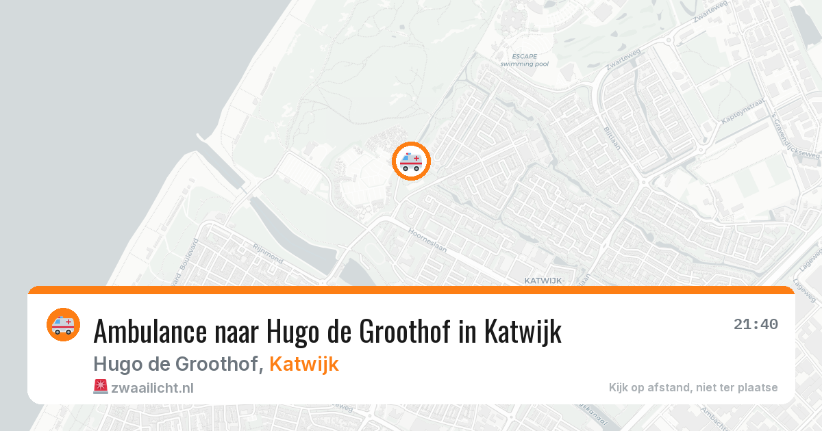 Ambulance naar Hugo de Groothof in Katwijk — 22 jun 2026