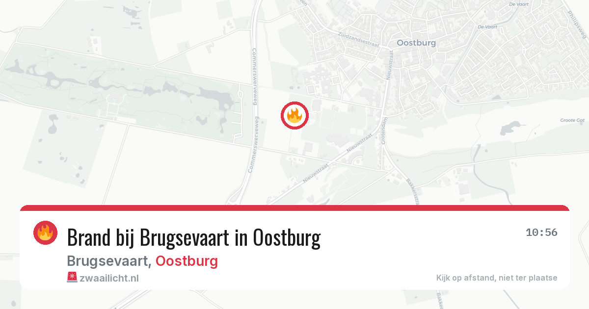 Brand bij Brugsevaart in Oostburg — 4 mei 2026
