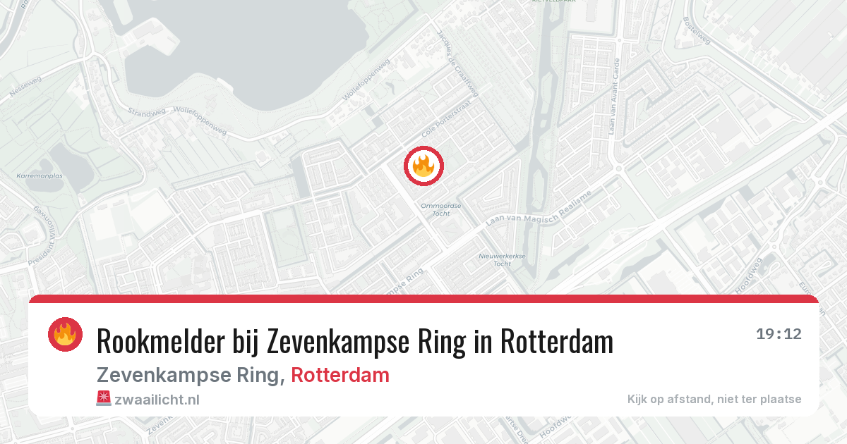 Rookmelder bij Zevenkampse Ring in Rotterdam — 27 apr 2026