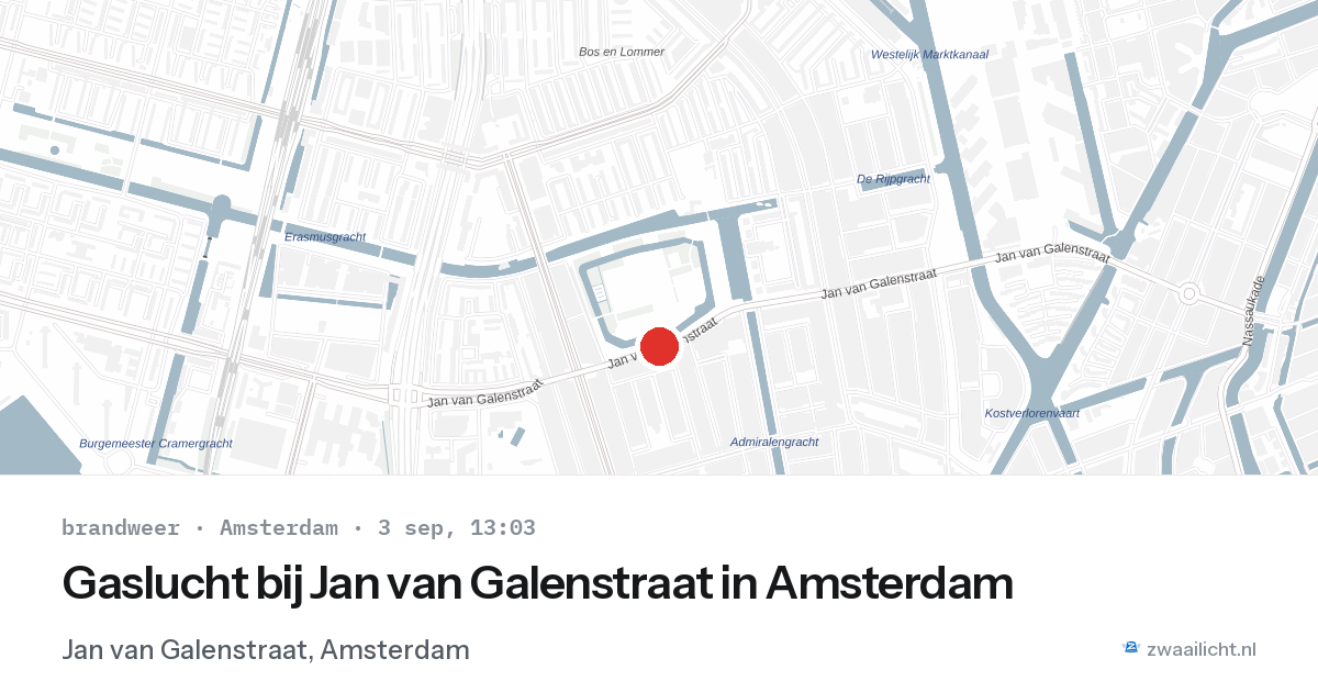 Gaslucht bij Jan van Galenstraat in Amsterdam — 3 sep 2026