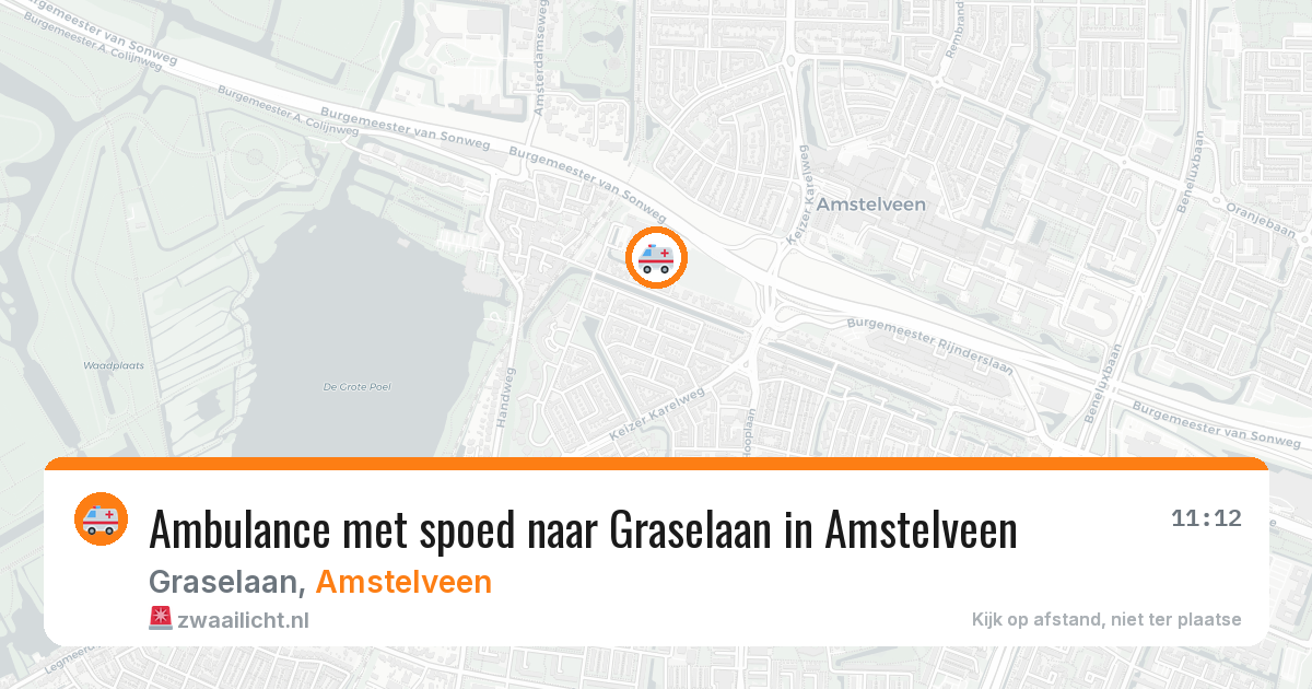 Ambulance met spoed naar Graselaan in Amstelveen — 9 jul 2026
