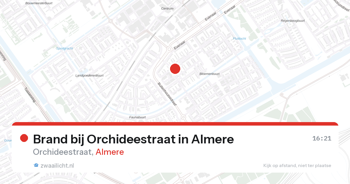 Brand bij Orchideestraat in Almere — 9 apr 2026