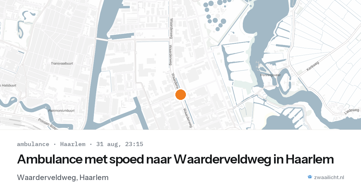 Ambulance met spoed naar Waarderveldweg in Haarlem — 31 aug 2026