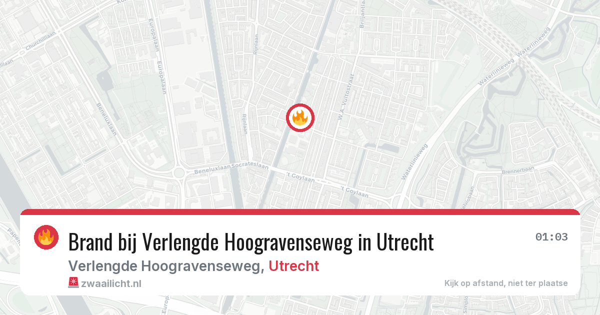 Brand bij Verlengde Hoogravenseweg in Utrecht — 16 jun 2026
