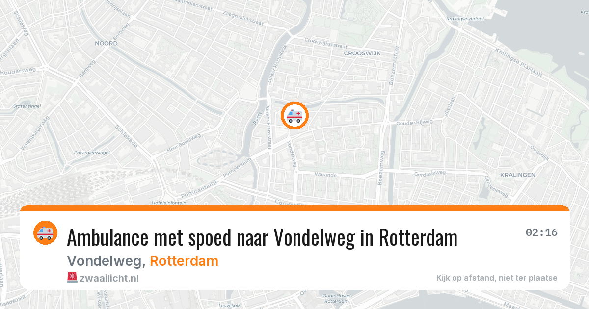 Ambulance met spoed naar Vondelweg in Rotterdam — 27 mrt 2026