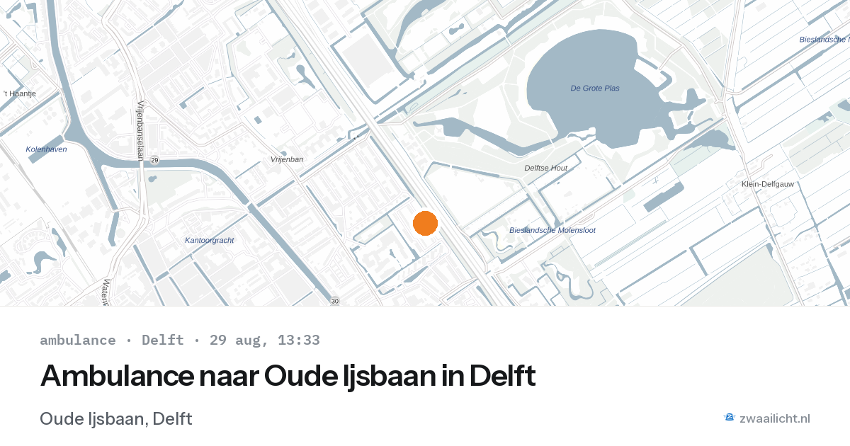 Ambulance naar Oude Ijsbaan in Delft — 29 aug 2026