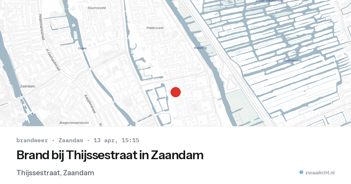 Brand bij Thijssestraat in Zaandam — 13 apr 2026