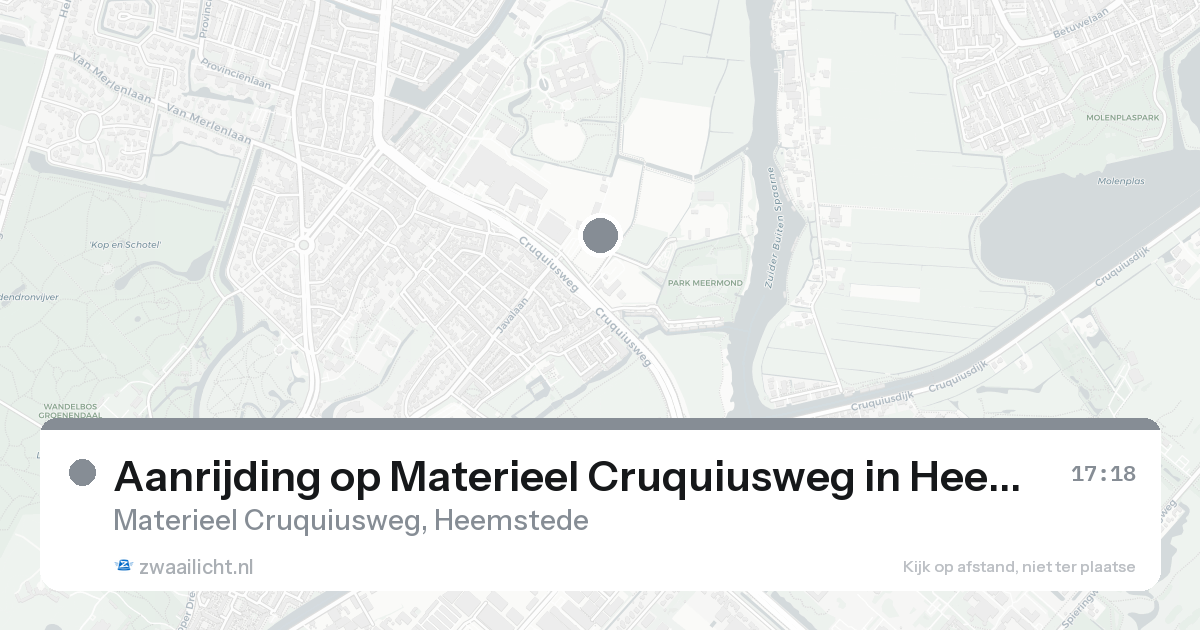Aanrijding op Materieel Cruquiusweg in Heemstede — 31 jan 2026