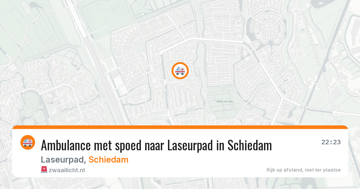 Ambulance met spoed naar Laseurpad in Schiedam — 10 aug 2026