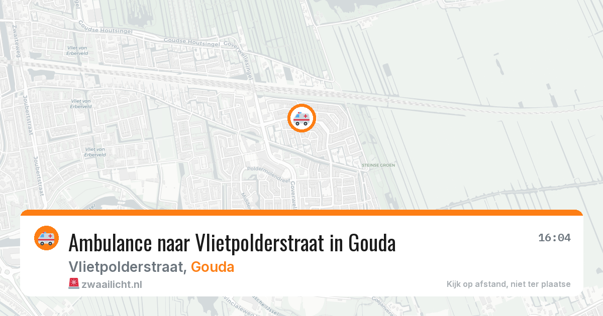 Ambulance naar Vlietpolderstraat in Gouda — 6 apr 2026