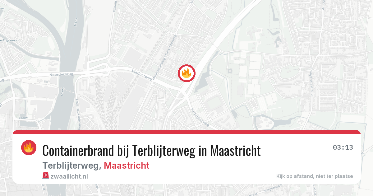 Containerbrand bij Terblijterweg in Maastricht — 24 jun 2026
