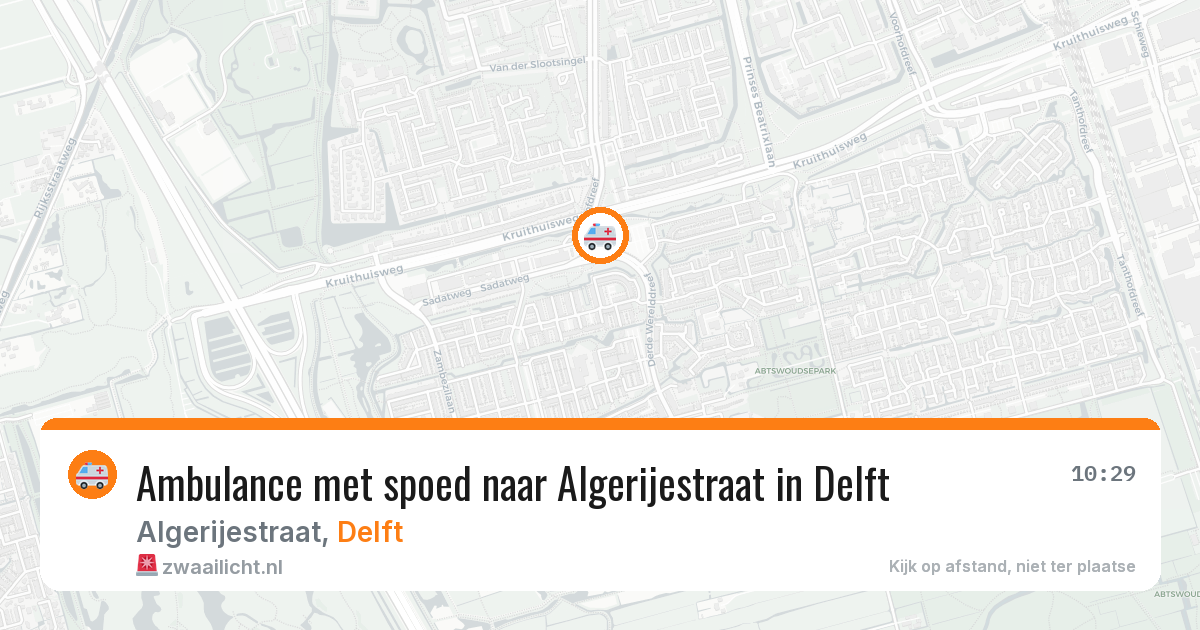 Ambulance met spoed naar Algerijestraat in Delft — 22 mrt 2026