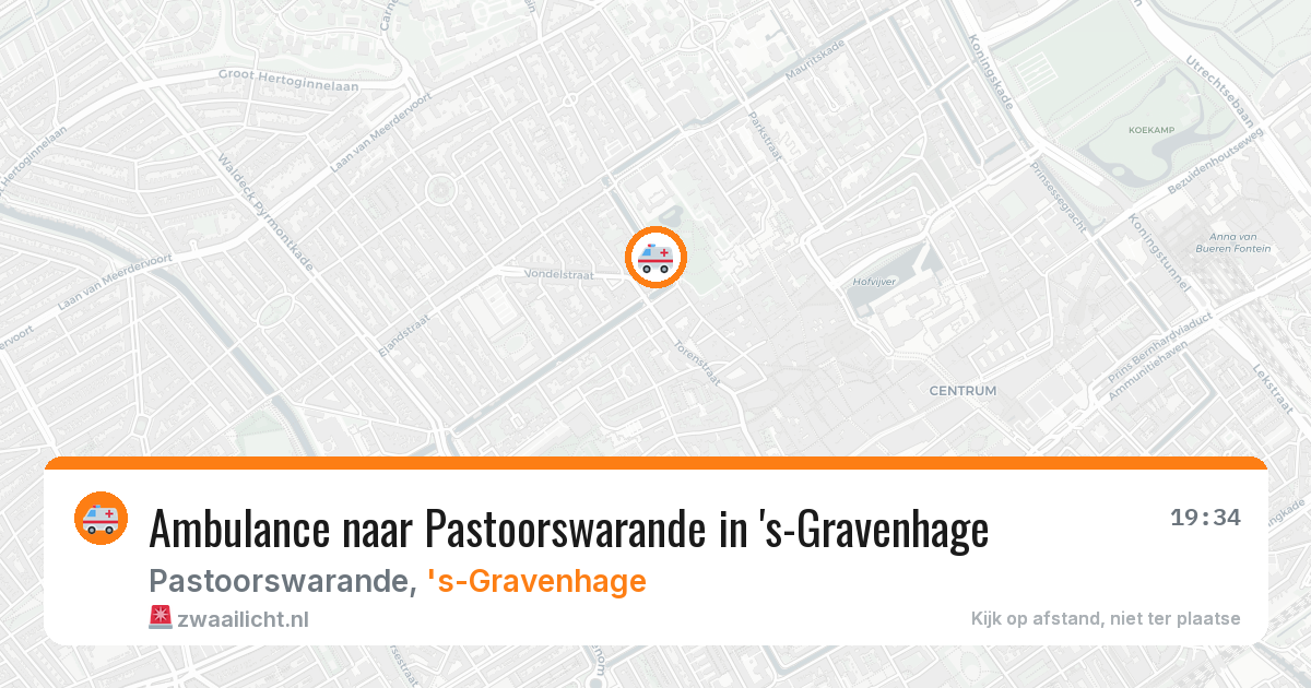 Ambulance naar Pastoorswarande in 's-Gravenhage — 3 aug 2026