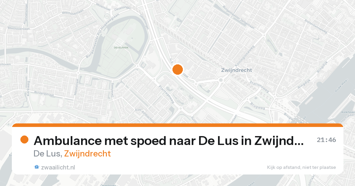 Ambulance met spoed naar De Lus in Zwijndrecht — 15 aug 2026