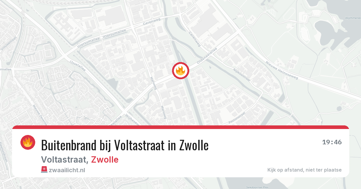 Buitenbrand bij Voltastraat in Zwolle — 21 jun 2026