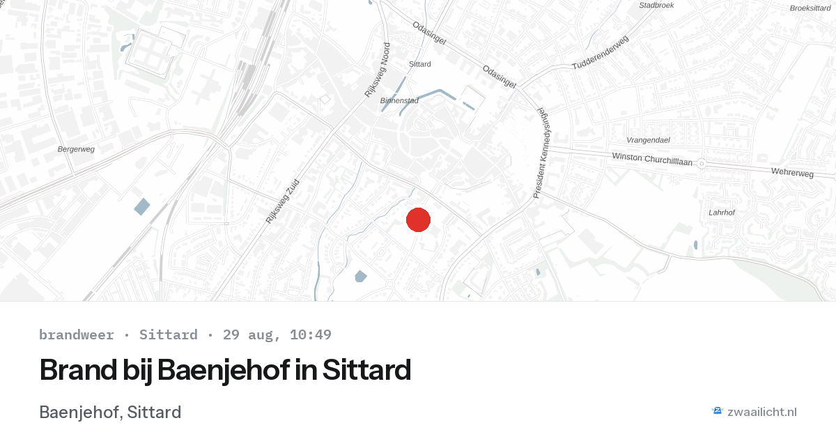 Brand bij Baenjehof in Sittard — 29 aug 2026
