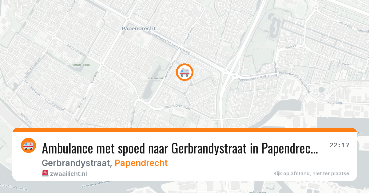 Ambulance met spoed naar Gerbrandystraat in Papendrecht — 22 mei 2026