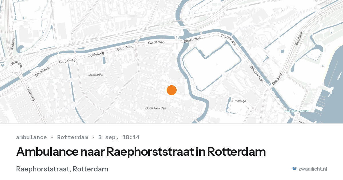 Ambulance naar Raephorststraat in Rotterdam — 3 sep 2026