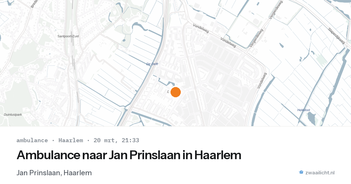 Ambulance naar Jan Prinslaan in Haarlem — 20 mrt 2026