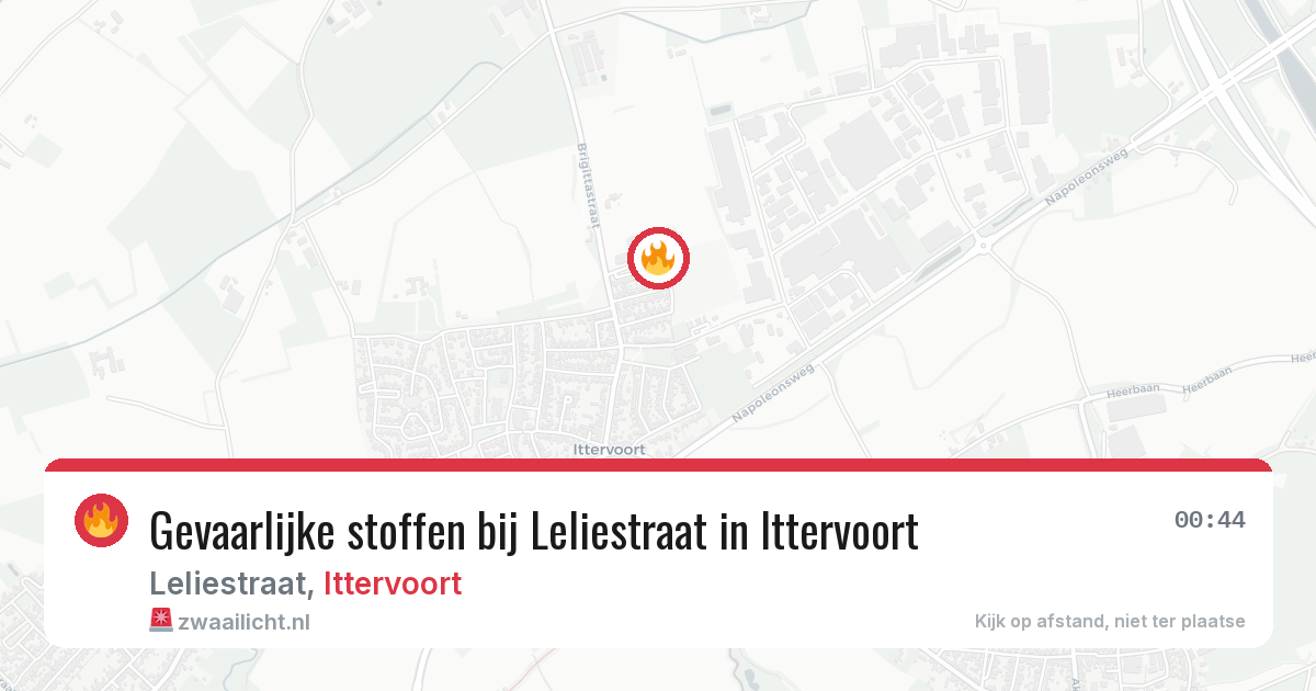 Gevaarlijke stoffen bij Leliestraat in Ittervoort — 28 jun 2026