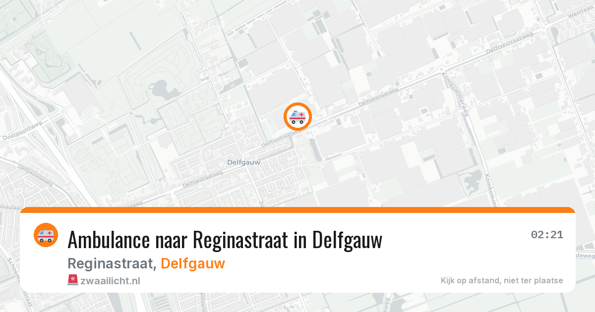 Ambulance naar Reginastraat in Delfgauw — 10 jul 2026