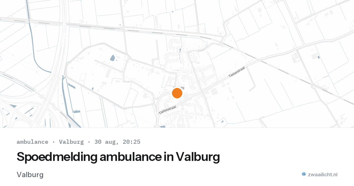 Spoedmelding ambulance in Valburg — 30 aug 2026