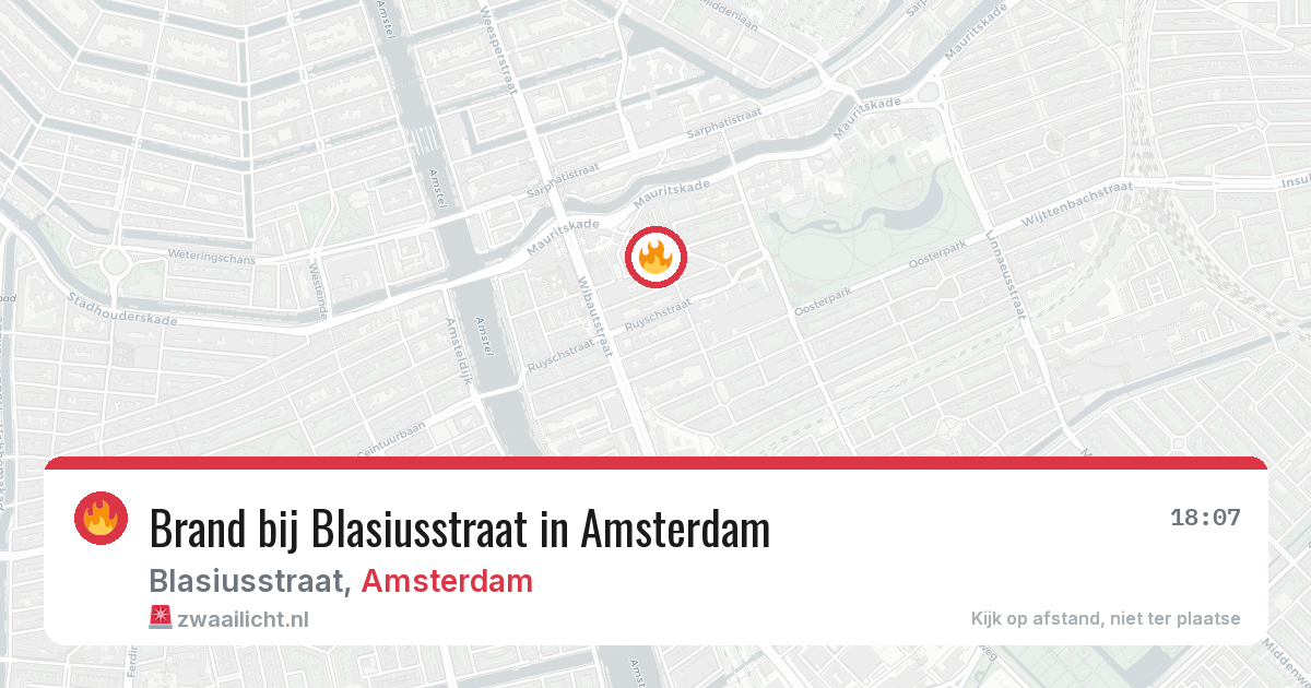Brand bij Blasiusstraat in Amsterdam — 3 aug 2026