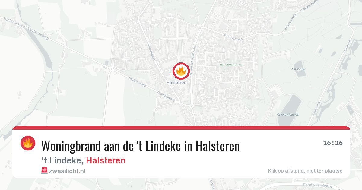 Woningbrand aan de 't Lindeke in Halsteren — 3 jul 2026