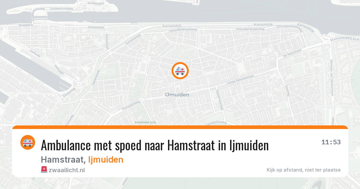 Ambulance met spoed naar Hamstraat in Ijmuiden — 26 jun 2026
