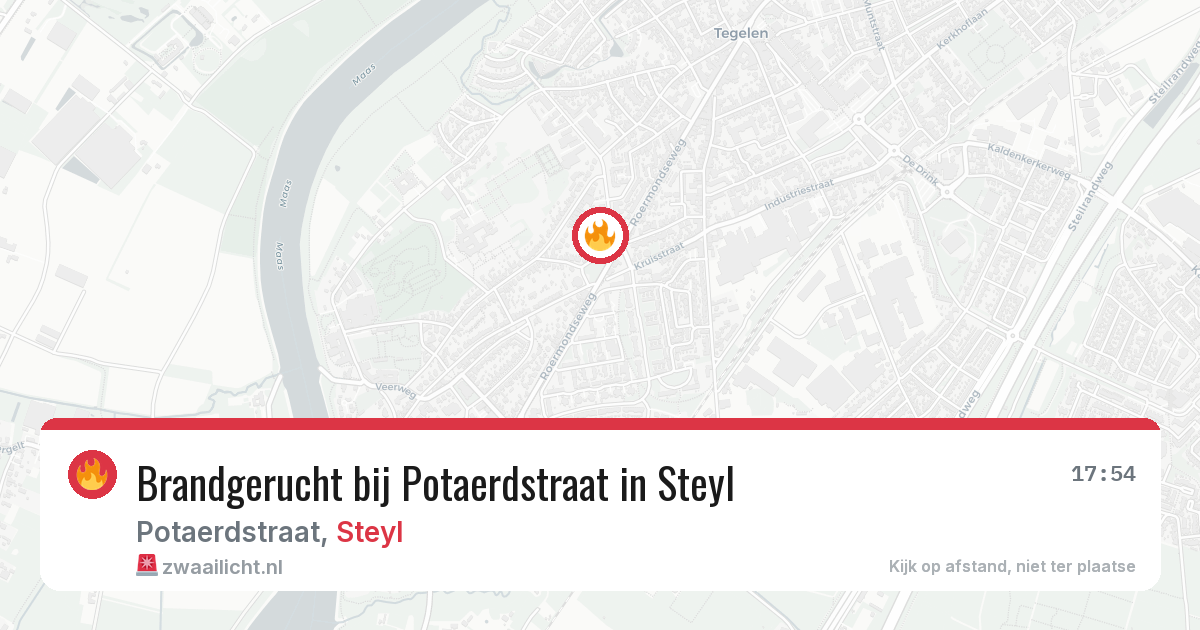Brandgerucht bij Potaerdstraat in Steyl — 4 jul 2026
